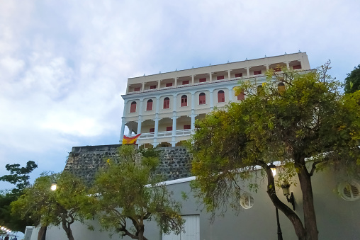 San Juan, Puerto Rico - may 02, 2022: The old building in center of San Juan, Puerto Rico