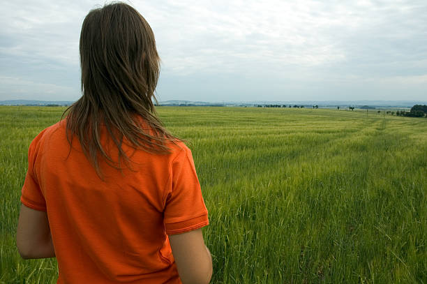 looking girl stock photo