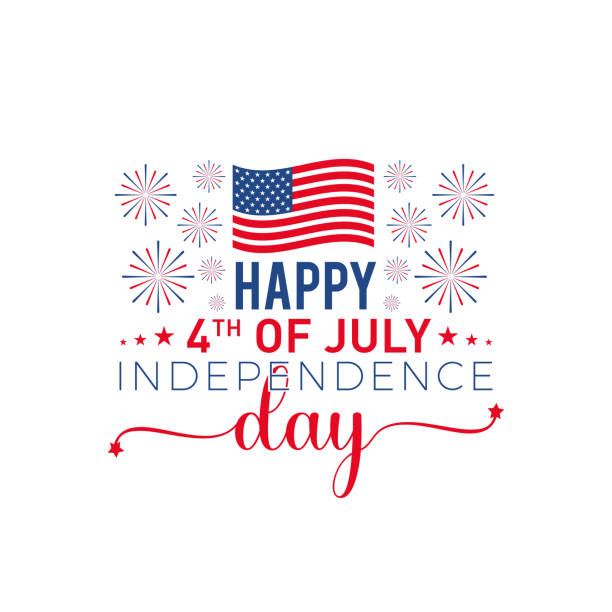 happy 4th of july independence day.  american independence day greeting card, banner, poster with united states flag. - fourth of july stock illustrations