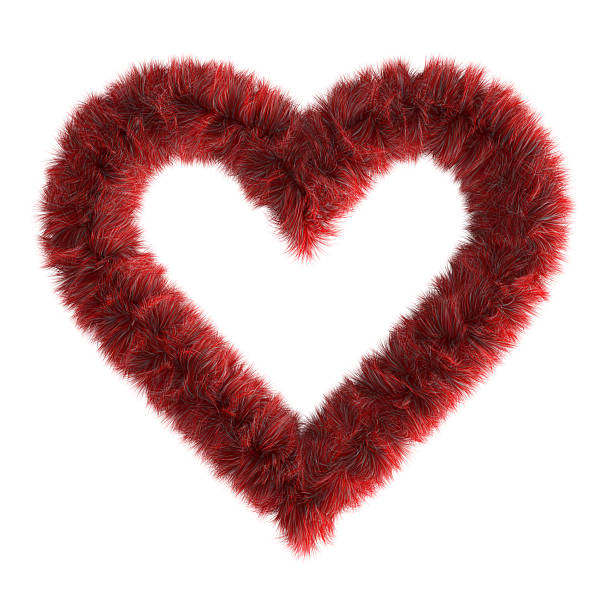모피가 심장 - heart shape valentines day fur pink 뉴스 사진 이미지