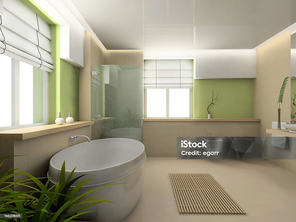 design moderno de banheiro - Foto de stock de Banheira royalty-free