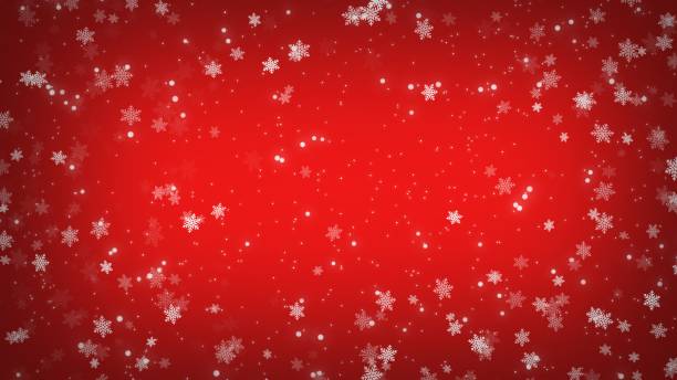 istock Abstract Background White Snow flake on Red color gradient background in christmas holiday 1402781385