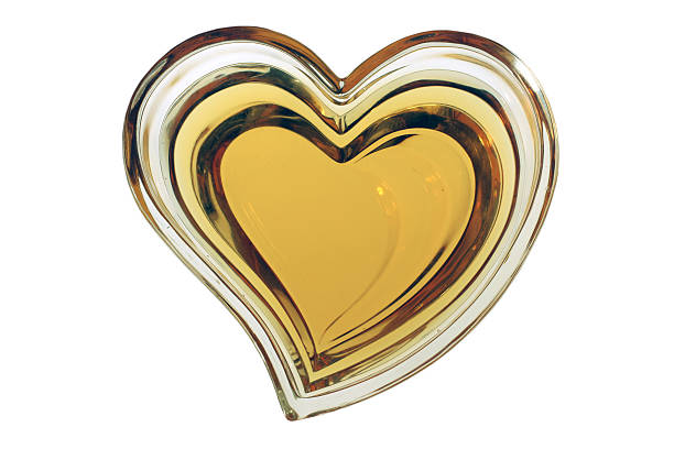 Transparant Yellow Heart stock photo