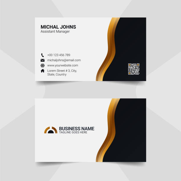 Golden Luxury Corporate Business Card Design Template Business Card Template For a Brand or Business Owner and Businessman and also Advertisement of Your Business and Products black and gold business cards stock illustrations