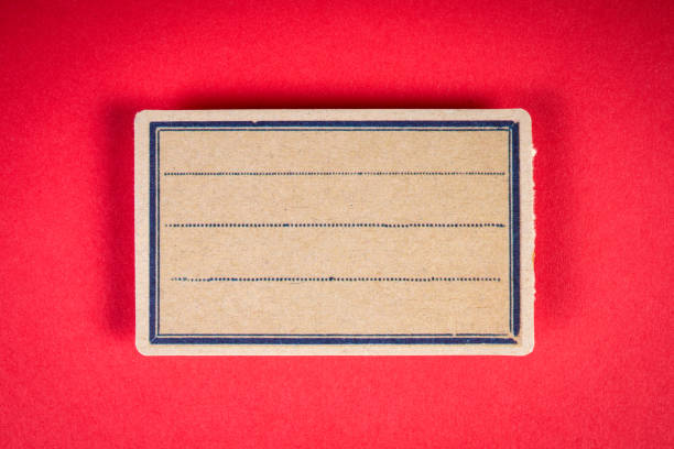 Blank frame label, place for text,  on a red background stock photo
