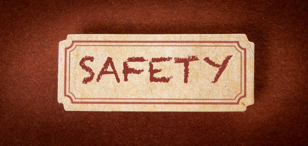 istock SAFETY. Text on cardboard and brown textured background 1402786931
