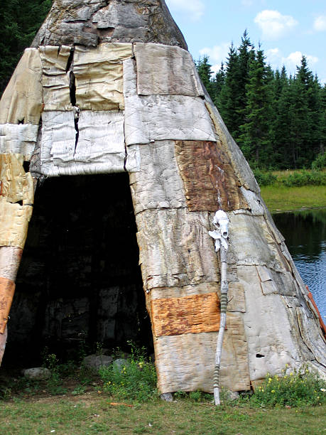 istock Ancestral indian tipi (teepee) with different colors bark 140278783