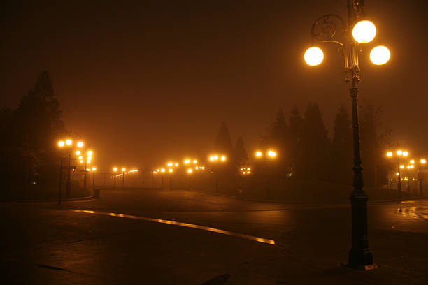 silent outono street - fotografia de stock