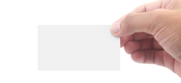 istock Close up of hand holding virtual card 1402790298