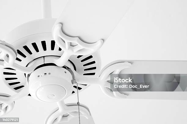 White Fan Stock Photo - Download Image Now - Ceiling Fan, Switch, White Background