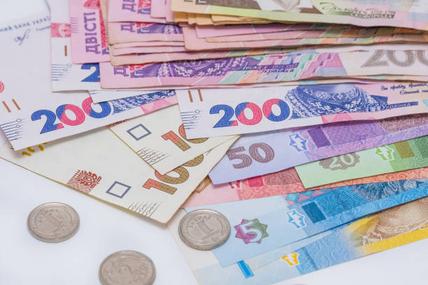 istock Ukrainian hryvnia, background 1402796586