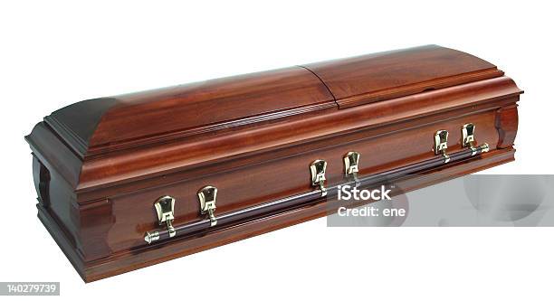 A Beautifully Polished Wooden Casket With Deep Timber Tone Stock Photo - Download Image Now