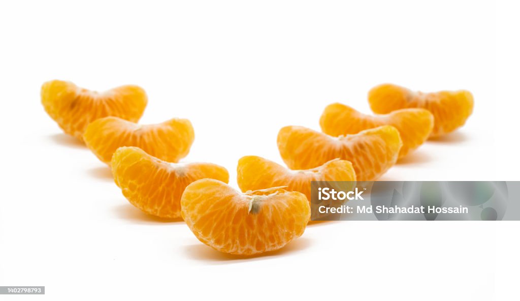 some slices of tangerine isolated on white background Bangladesh Stock Photo