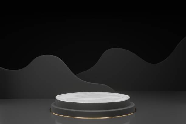 istock 3d rendering illustration of podium display showcase for product placement in minimal design. podium stage showcase 1402800544