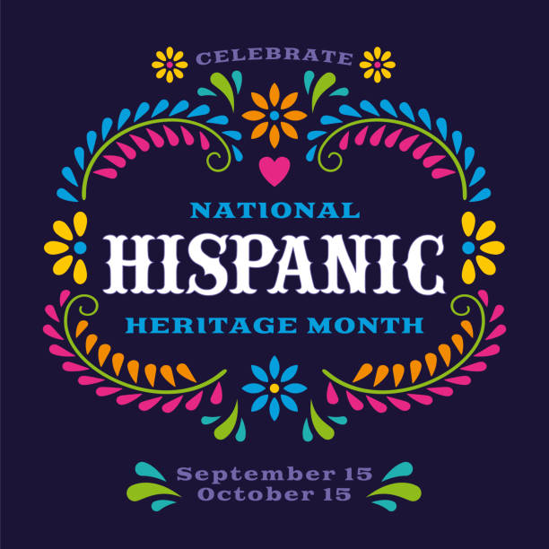Hispanic heritage month. Hispanic heritage month. Vector web banner, poster, card for social media and networks. Greeting with national Hispanic heritage month text. Stock illustration spanish culture stock illustrations
