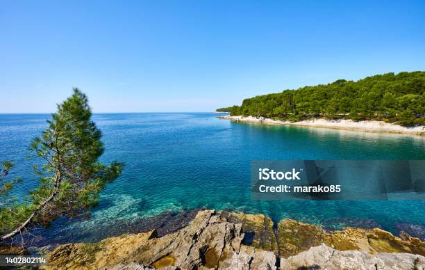 Famous Gortans Cova Beach Next To Pula Istria Croatia Stock Photo - Download Image Now