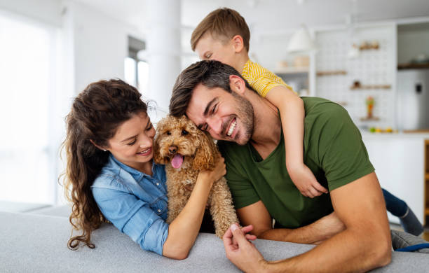 istock Happy family spending time together, having fun at home 1402806496