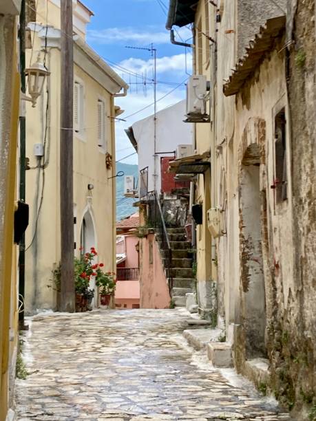 istock Greece- Corfou - sinarades old village 1402809568