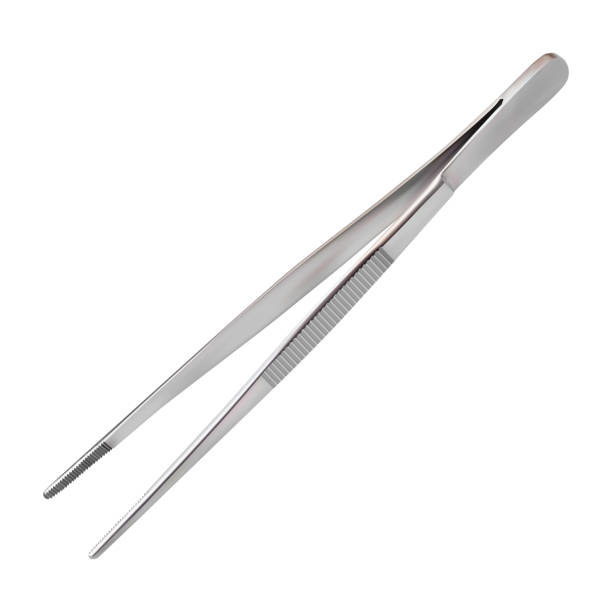 illustrations, cliparts, dessins animés et icônes de forceps disséquants pour une utilisation dans les procédures chirurgicales pour maintenir les tissus délicats pendant la suture utilisés pour attacher les sutures à la fin de la procédure et tenir les pansements. objet isolé illustrations vectoriell - pinces