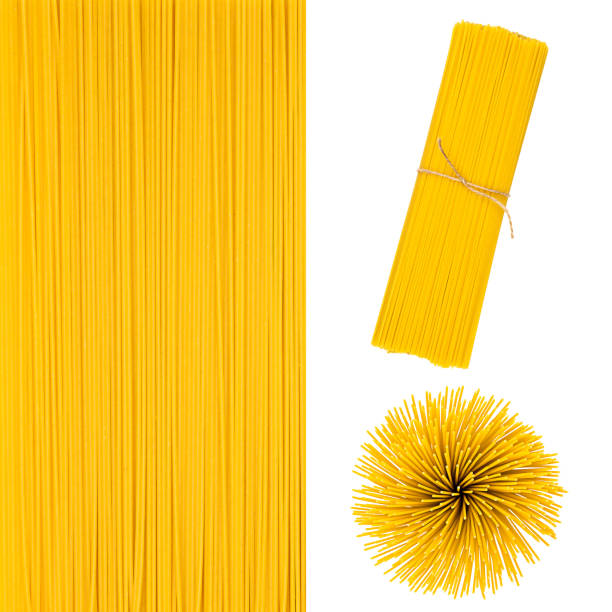istock set of yellow uncooked egg or wheat spaghetti isolated on white 1402813319