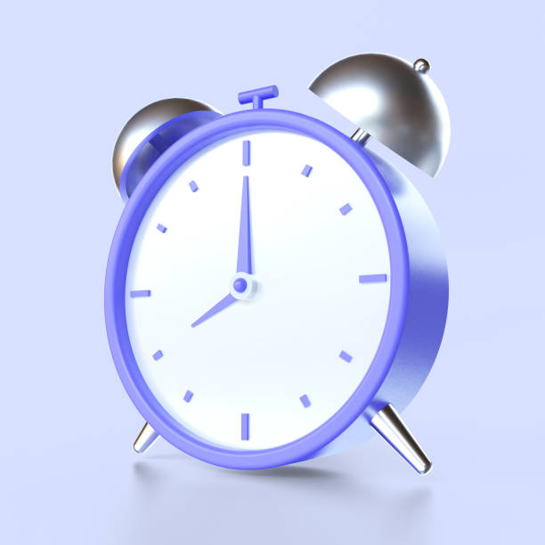 istock Minimal alarm clock, ringing alarm, circle clock icon, Stylized Circle Clock Icon, speed time icon. 3d rendering 1402814475