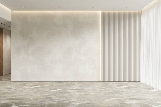 istock Contemporary bright empty interior with blank wall . 3d render illustration mockup. 1402815771