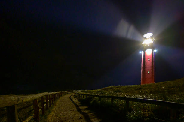 istock Texel lighthouse in the dunes during a stormy autumn night 1402819400