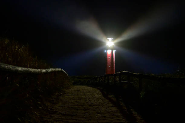 istock Texel lighthouse in the dunes during a stormy autumn night 1402819507