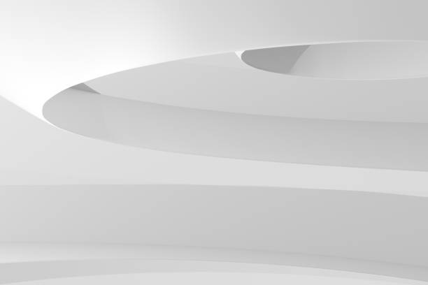 istock 3d white background of circular wavy shapes as an architectural concept, empty space for advertising, photo wallpaper, cover for a presentation on the theme of a modern city. 3d rendering 1402827025