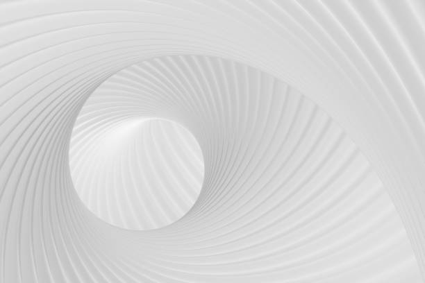 istock 3d white background of wavy spiral walls as an architectural concept, empty space for advertising, photo wallpaper, cover for a presentation on the theme of a modern city. 3d rendering 1402827157