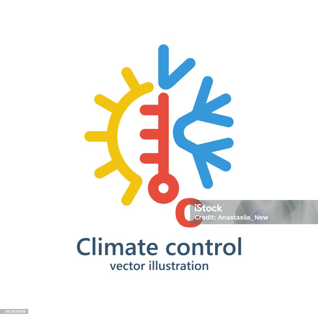 Sign Climate Control Climate Control Snowflake As Symbol Of Cold The Sun Is Like High ...