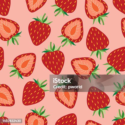 istock Strawberry seamless pattern . 1402832430
