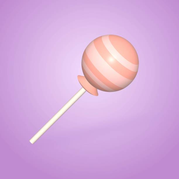 Isolated volumetric 3D illustration of a wrapped lollipop.