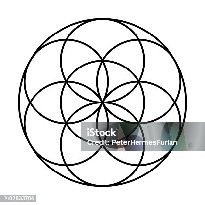 istock Seed of Life with protective coat, preform of the Flower of Life 1402833706
