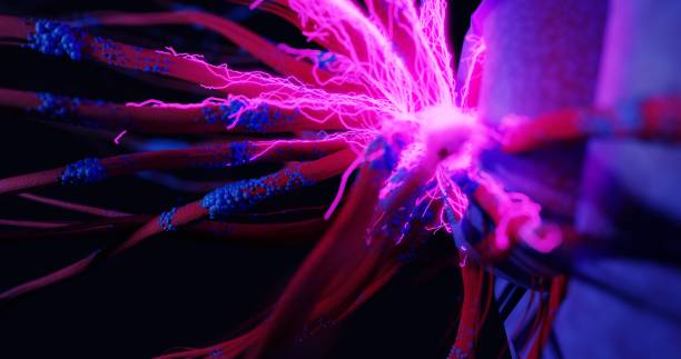 istock Abstract living microorganism. Abyssal monster. Anemone-like creature with bright tentacles. 3D render 1402835248