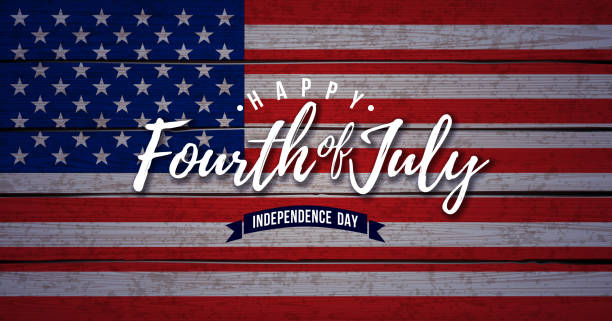 4th of July Independence Day of the USA Vector Background Illustration with Vintage American Flag and Typography Lettering. Fourth of July National Celebration Design for Banner, Greeting Card, Invitation or Holiday Poster. 4th of July Independence Day of the USA Vector Background Illustration with Vintage American Flag and Typography Lettering. Fourth of July National Celebration Design for Banner, Greeting Card, Invitation or Holiday Poster fourth of july stock illustrations
