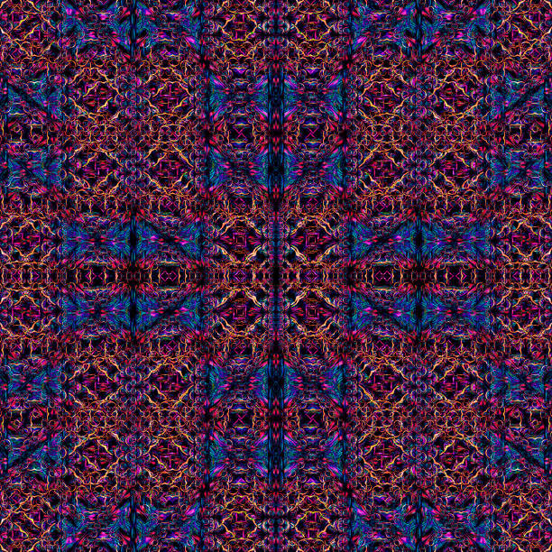The geometric Seamless abstract pattern. Purple and blue geometric texture. Graphic modern pattern. 3d effect.