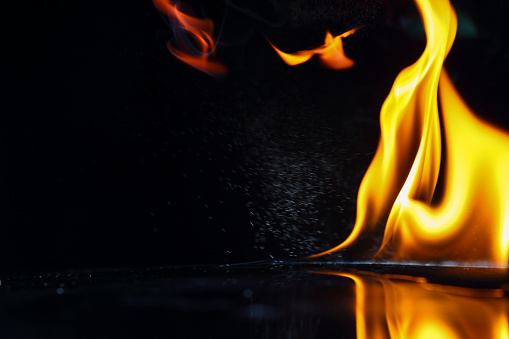 Isolated flames on black bacground