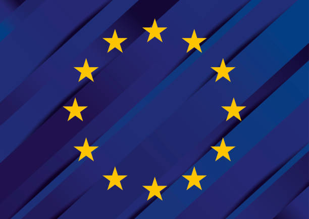 플래그 디자인 유럽 연합 개념 배경 - european union flag illustrations stock illustrations