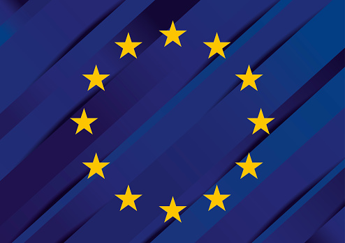 Vector Illustration Concept Glossy Flag Design European Union Modern Design