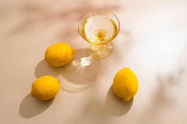 Yellow glass and lemons