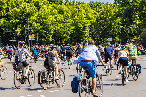 Many cyclists in Berlin