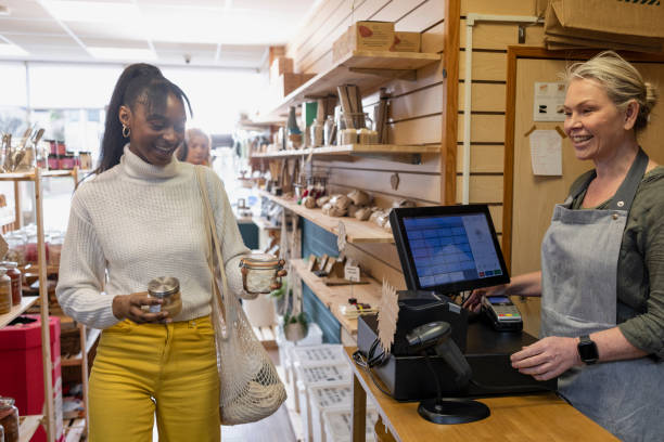 istock Taking her Products to the Checkout 1402853026