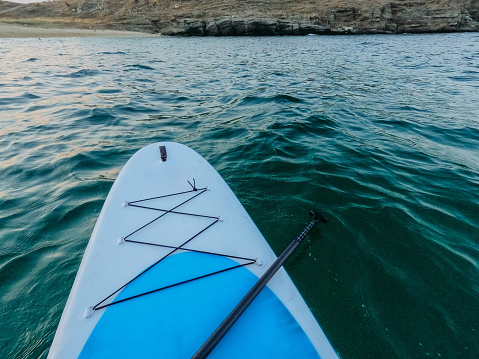 Photo of a paddleboard in the sea