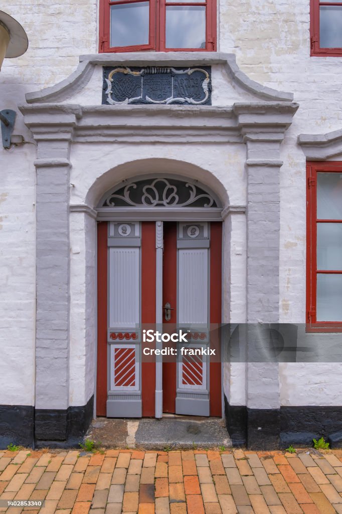 Traditional door in Aabenraa in southern part of Denmark Architecture Stock Photo