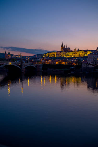 istock landscape with Vltava river and St. Vitus Cathedral 1402854503