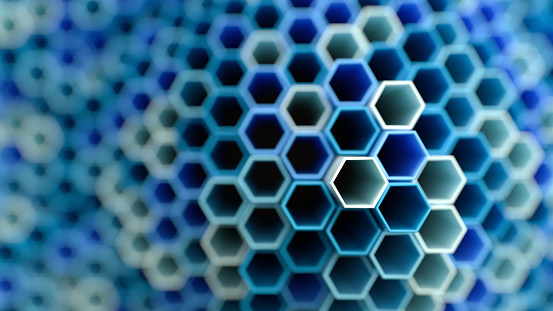 3d rendering of abstract hexagon shape background
