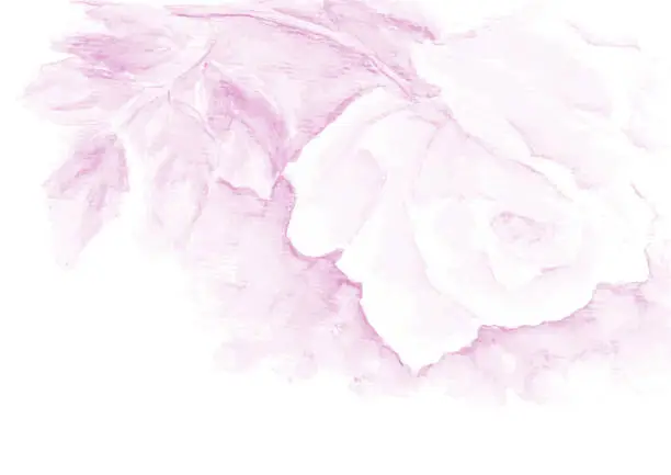 Vector illustration of Aquarelle hand drawn rose. Vector