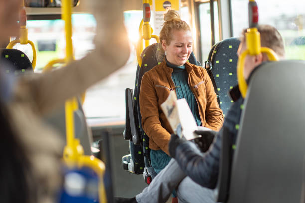 istock Woman traveling by bus 1402855163