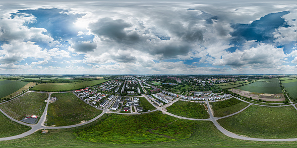 Sphering 360 degrees Seamless panoramic species in an equivalent projection, a panorama of a natural landscape in Germany. Content VR